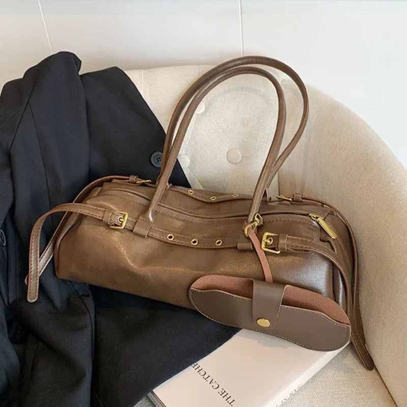 Buckle Decoration Fashion PU Shoulder Bag Solid Large Capacity All-match Handbags Purse 2026 Hot Sale Bags for Women Bolsa Mujer