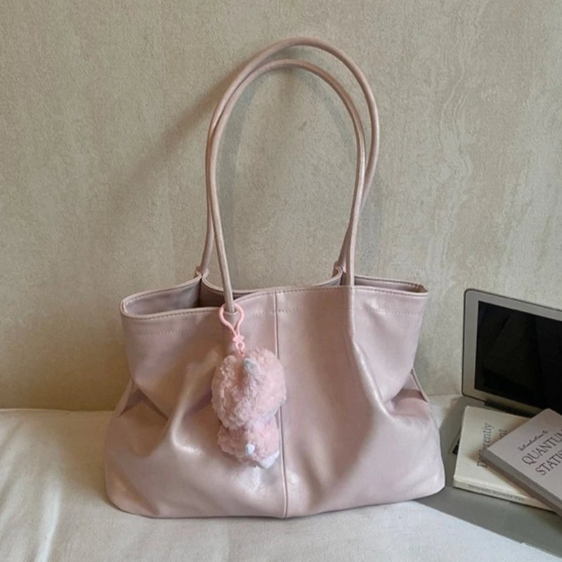 Retro Suede Matte Texture Tote Bag Women's Large Capacity Commuter Single Shoulder Armpit Bag Spring Summer New Style Handbag