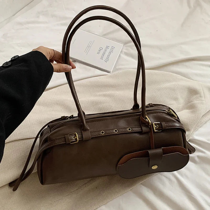 Buckle Decoration Fashion PU Shoulder Bag Solid Large Capacity All-match Handbags Purse 2026 Hot Sale Bags for Women Bolsa Mujer