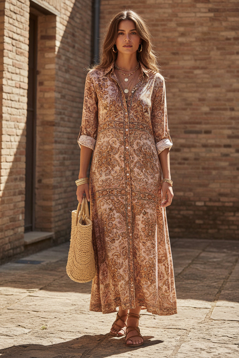 הדפס דיגטלי  B שמלות חולצה לנשים דגם קרסטינה