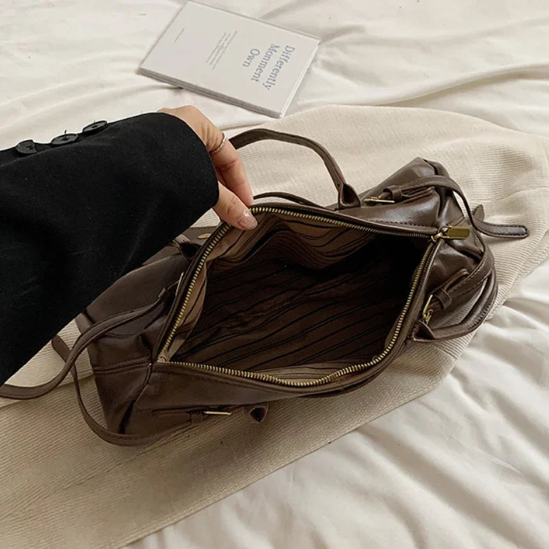 Buckle Decoration Fashion PU Shoulder Bag Solid Large Capacity All-match Handbags Purse 2026 Hot Sale Bags for Women Bolsa Mujer