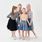 AP SS26 Panel Pleated Washed Denim Skirts Teen Girls Women Fashion Cotton Jeans Skirts Clothing