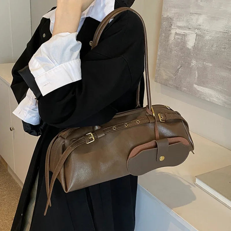 Buckle Decoration Fashion PU Shoulder Bag Solid Large Capacity All-match Handbags Purse 2026 Hot Sale Bags for Women Bolsa Mujer
