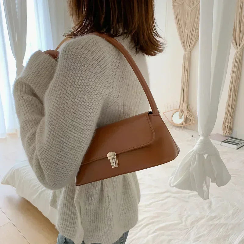 Luxury Brand Crossbody Bags for Women Fashion Design Underarm 2026 Woman Shoulder Bag Female Handbag and Purses Solid Color