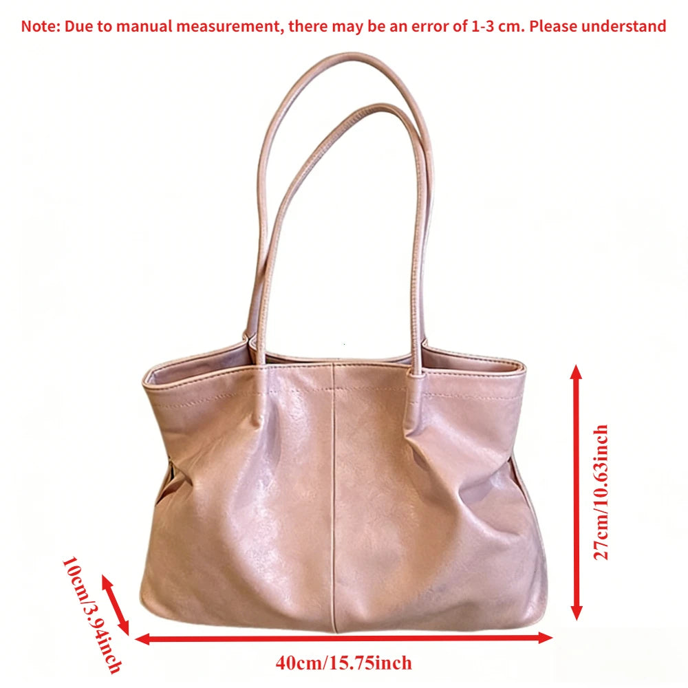 Retro Suede Matte Texture Tote Bag Women's Large Capacity Commuter Single Shoulder Armpit Bag Spring Summer New Style Handbag