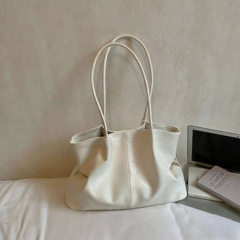 Retro Suede Matte Texture Tote Bag Women's Large Capacity Commuter Single Shoulder Armpit Bag Spring Summer New Style Handbag
