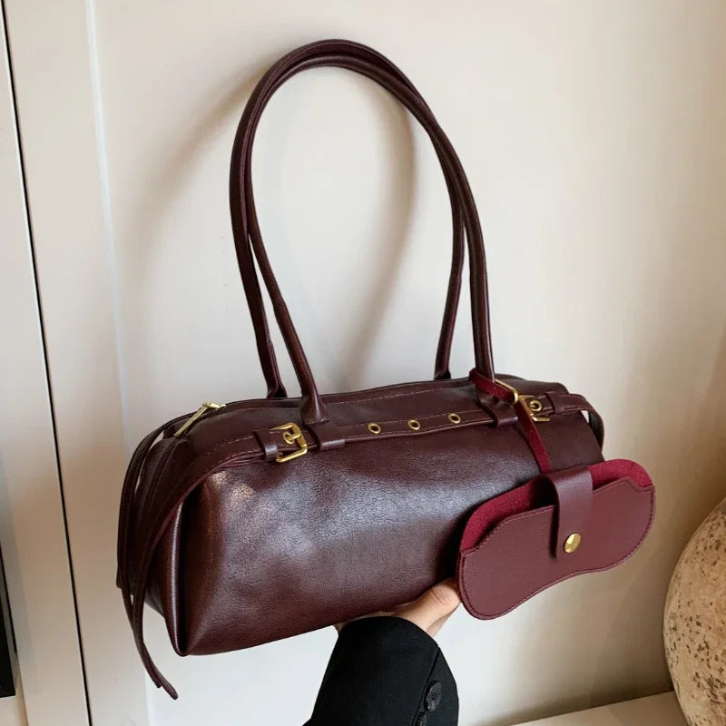 Buckle Decoration Fashion PU Shoulder Bag Solid Large Capacity All-match Handbags Purse 2026 Hot Sale Bags for Women Bolsa Mujer