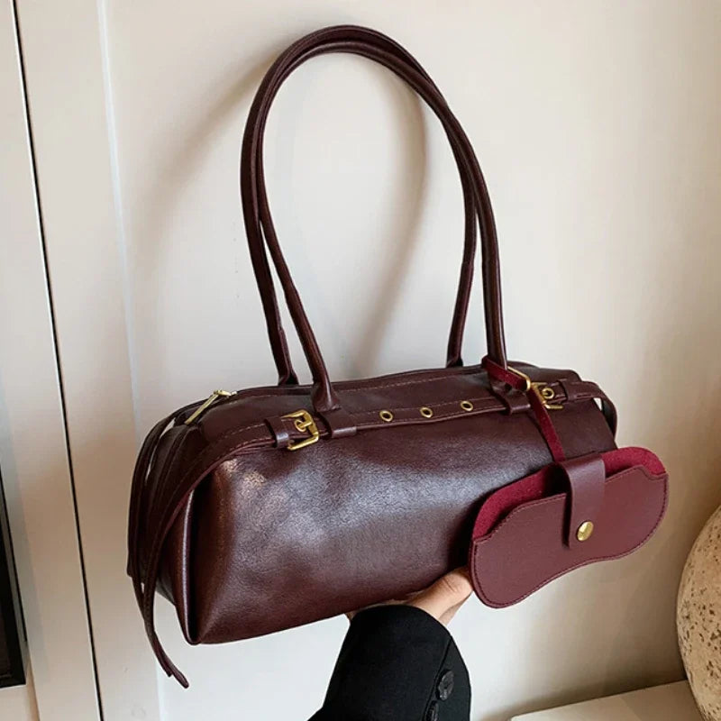Buckle Decoration Fashion PU Shoulder Bag Solid Large Capacity All-match Handbags Purse 2026 Hot Sale Bags for Women Bolsa Mujer