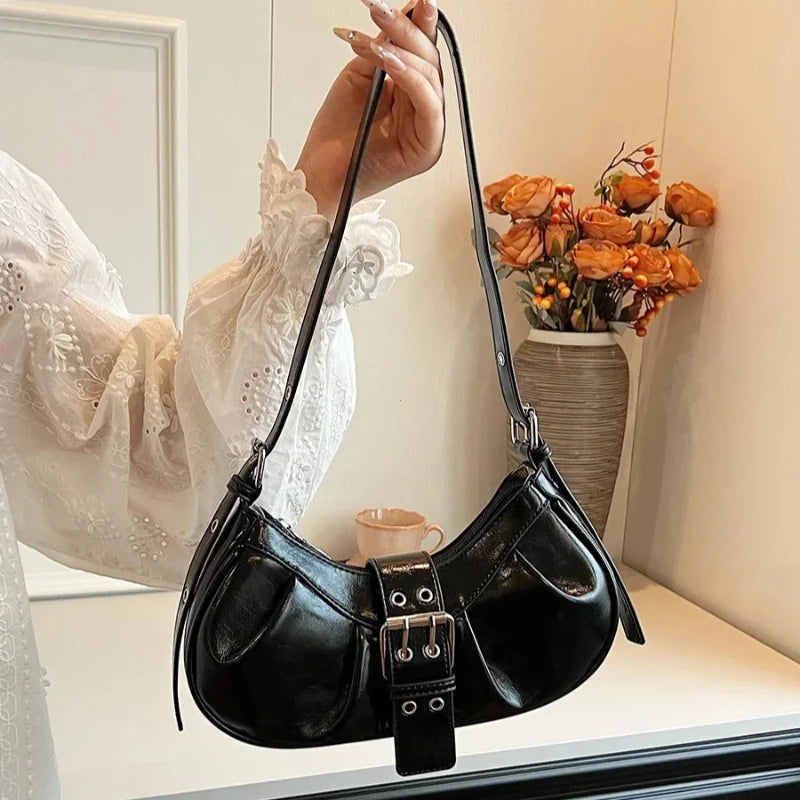 Buckle Decoration Fashion PU Shoulder Bag Solid Large Capacity All-match Handbags Purse 2026 Hot Sale Bags for Women Bolsa Mujer