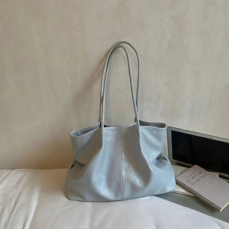 Retro Suede Matte Texture Tote Bag Women's Large Capacity Commuter Single Shoulder Armpit Bag Spring Summer New Style Handbag