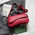 Vintage PU Leather Crossbody Bags For Women Red Lychee Pattern Flap Shoulder Bag Simple Fashion Satchels Handbags and Purses