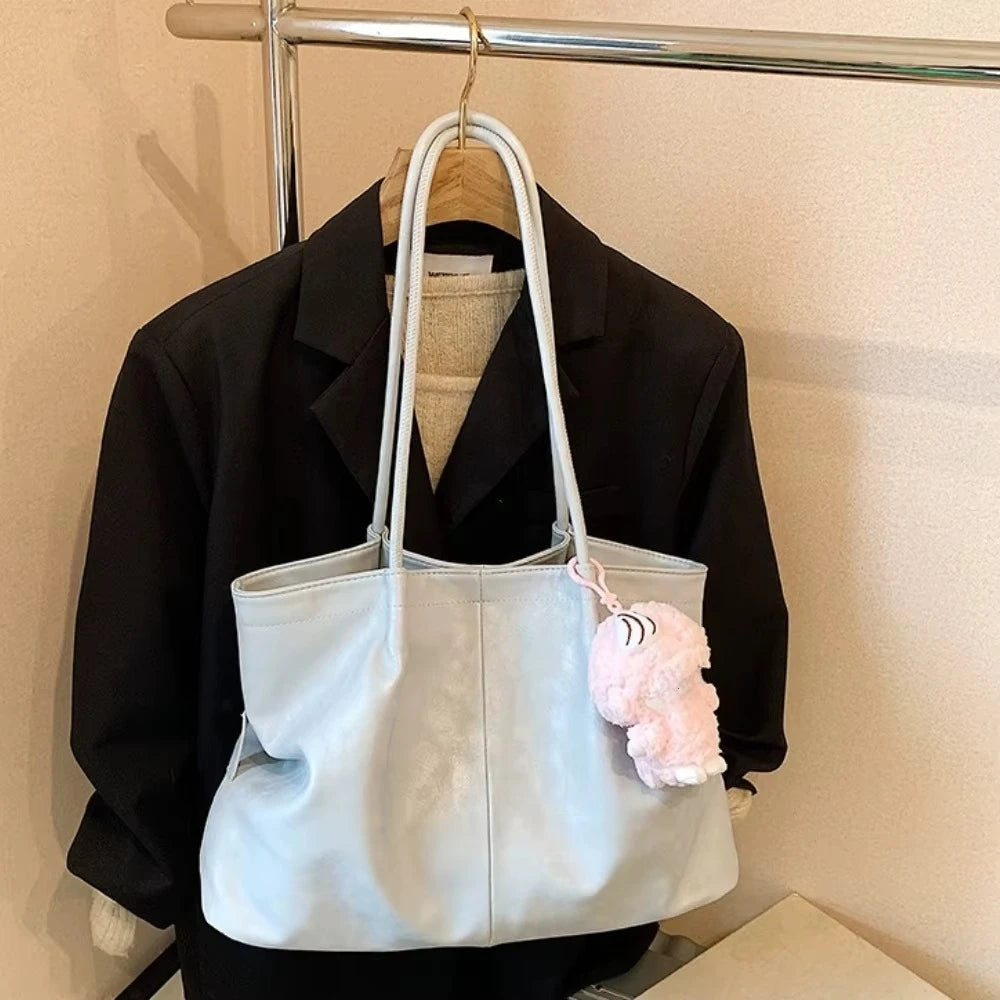 Retro Suede Matte Texture Tote Bag Women's Large Capacity Commuter Single Shoulder Armpit Bag Spring Summer New Style Handbag