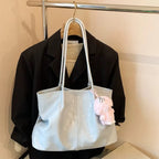 Retro Suede Matte Texture Tote Bag Women's Large Capacity Commuter Single Shoulder Armpit Bag Spring Summer New Style Handbag