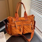 Women's Shoulder Bag, Large-Capacity Casual Multifunctional Commuter Handbag, Versatile Diamond Quilted Design Crossbody Bag