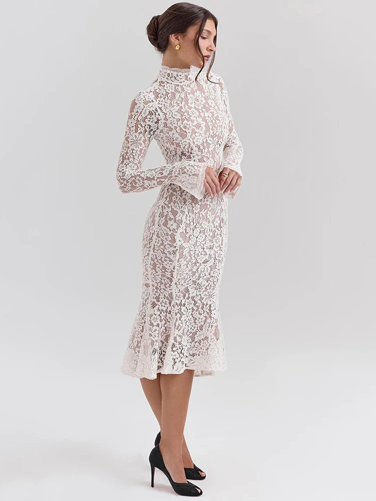 שמלת מידי תחרה דגם מיאל