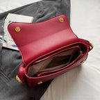 Vintage PU Leather Crossbody Bags For Women Red Lychee Pattern Flap Shoulder Bag Simple Fashion Satchels Handbags and Purses